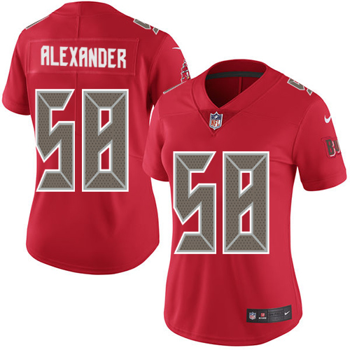 Nike Buccaneers #58 Kwon Alexander Red Women's Stitched NFL Limited Rush Jersey